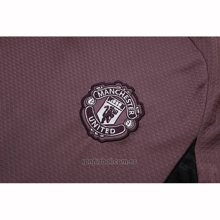 Chandal del Manchester United Manga Corta 2025-2026 Marron - Pantalon Corto
